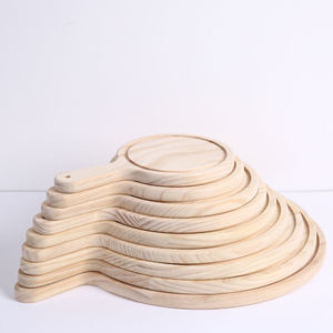<span class=keywords><strong>Vajilla</strong></span> ecológica, tabla de cortar de madera maciza, plato para Sushi, Pizza, cocina sin pintar, plato de comida de madera de pino - Product Image 5