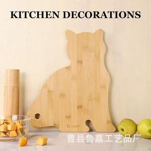 Tabla de cortar de madera con forma de gato Tj Pop, tabla de queso de bambú para cocina, utensilios para frutas, verduras y embutidos - Product Image 3