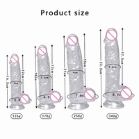 Juguete Sexual al por Mayor para Mujeres, Dildo Grande, Masturbación, Pene Artificial, Juguetes Sexuales para Adultos, Dildo de Cristal, Pene de TPE Transparente