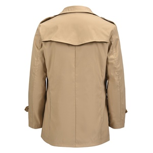 Abrigo largo caqui ajustado de otoño para hombres, abrigo de longitud media con doble botonadura para jóvenes, estilo informal de negocios, diseño transfronterizo de ovejas - Product Image 3