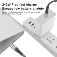 Câble USB Type C vers Type C, homologué E, PD 3.1, 240 W, 5 A, câble de charge rapide, câble de chargeur durable en nylon Type C vers Type C pour ordinateur portable mobile