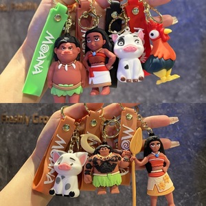 Llavero de PVC con diseño de dibujos animados creativos de aventuras oceánicas, lindo y divertido pollo Moana, colgante para coche y bolso, para hombres y mujeres - Product Image 2