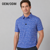 Polo de golf personnalisé pour homme, léger, en polyester et élasthanne, imprimé, séchage rapide, vêtements de golf performants, fabricant OEM