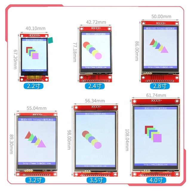 2.2 /2.4/2.8/3.2/3.5/4.0 Inch TFT Touch Color LCD Modules SPI Serial LCD 2.2" 2.4" 2.8" 3.2" 3.5" 4" without touch display