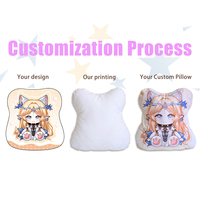 Coussin personnalisé en peluche irrégulière en forme de chien avec motifs chat et chien, matelassé, pour la rentrée scolaire, décoration intérieure, cadeau