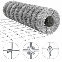 Rouleau de clôture de pâturage pour bétail, galvanisé, à nœuds torsadés, avec maillons articulés, 4 pieds x 164 pieds, revêtu de zinc, pour ferme, ranch et cour