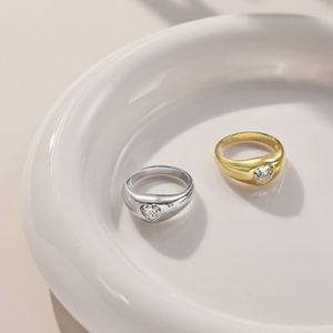Bague Dylam personnalisée pour femmes et filles, en argent S925 plaqué or, surface polie, forme cœur, zirconium 5A - Product Image 2