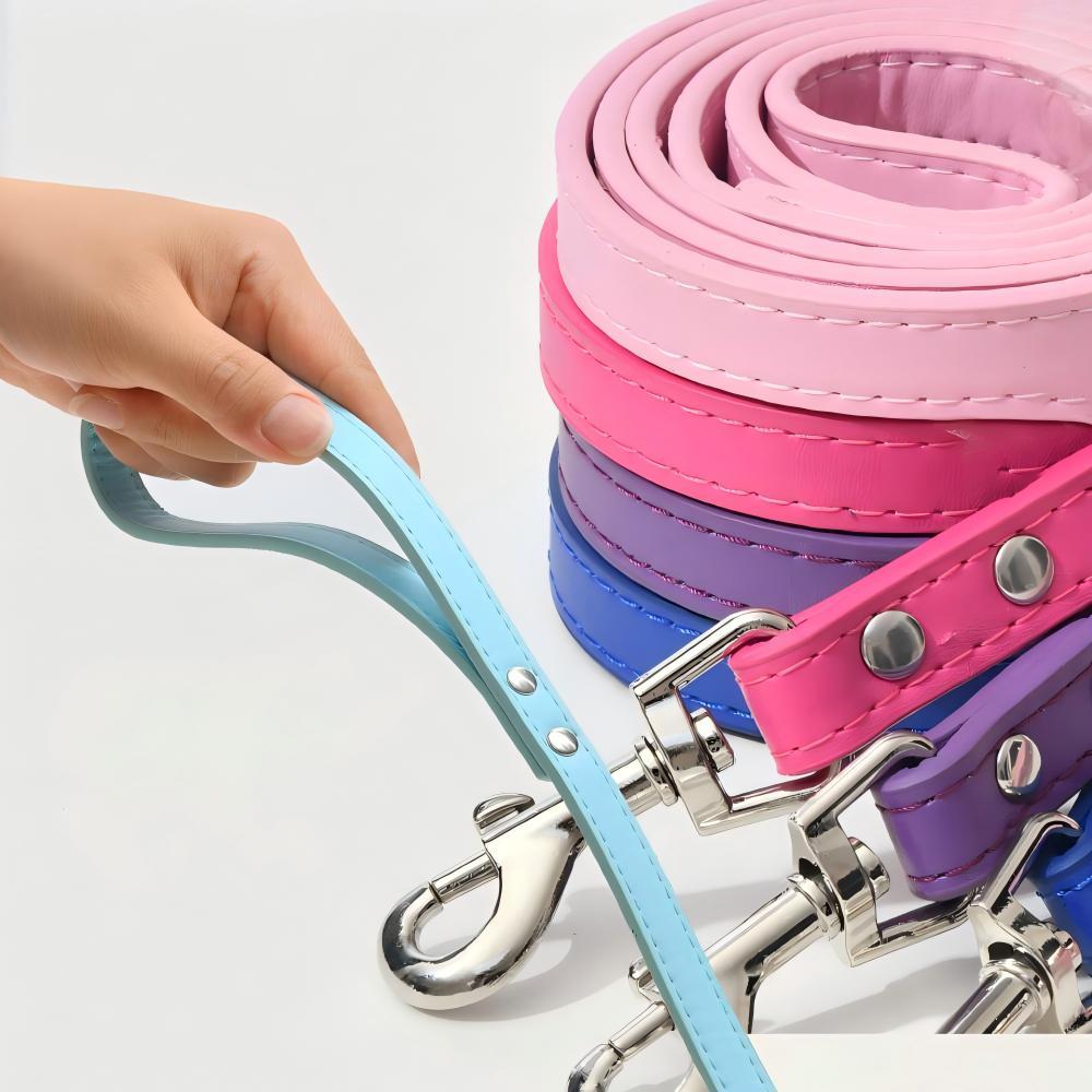 PU Leather Dog & Cat Leash – Durable Pet Walking Lead with Alloy Buckle for Outdoor Use - View 2