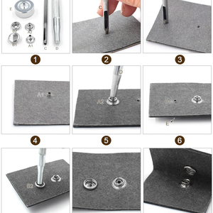 Broches de Presión de 15/17 mm, Cubierta Superior Negra y Blanca, Botones de Material Plástico, Remaches de Cuero, Botones de Presión T 3 T 5 T 8, Hebilla, 500 Juegos/bolsa - Product Image 6