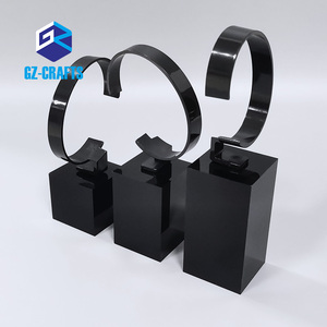 Đồng hồ cửa hàng bán lẻ Đen <span class=keywords><strong>Acrylic</strong></span> đồng hồ hiển thị đứng 3 kích cỡ <span class=keywords><strong>Acrylic</strong></span> đồng hồ hiển thị khối với c-clip - Product Image 2