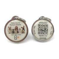 Collier de chien Nom Tag Pet Chaîne Collier ID Tag Différents QR Code RFID Chien Suivi NFC Tag