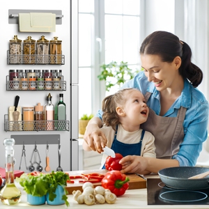 Support <span class=keywords><strong>de</strong></span> Rangement Magnétique Multifonctionnel Moderne pour Réfrigérateur – Étagère Latérale pour Épices, Ustensiles <span class=keywords><strong>de</strong></span> Cuisine et <span class=keywords><strong>Vaisselle</strong></span> en Métal - Product Image 2