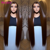Perruques en cheveux humains vierges vietnamiens bruts, couleur marron, sans colle, avec dentelle HD 5x5, lisses comme des baguettes, pour femmes noires - Vente en gros