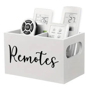 Living room <b>remote</b> <b>control</b> <b>storage</b> wooden box desktop organizer basket miscellaneous items <b>storage</b> wooden compartment <b>storage</b> - Product Image 4