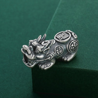 Perles intercalaires Pixiu en argent pur 999, Cinq Bénédictions, pour la fabrication de bijoux et de bracelets, composants en argent sterling en gros