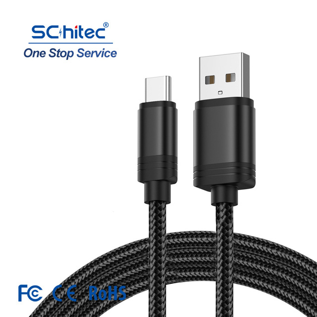 Schitec Nylon Braided USB 3.0 Type C Cable 3A Fast Charging Sync Data USB C Cable for Mobile Device