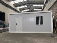 Garage conteneur de 20 pieds avec porte à enroulement, entrepôt de stockage préfabriqué étanche pour usage résidentiel, maison conteneur ignifuge