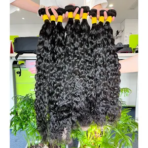 10A Water Wave Bundles 100% Human Hair Extensions Weave Bundles Bundles Remy Hair Deals Cheap Water Wave Curly Peruvian 1 3 4