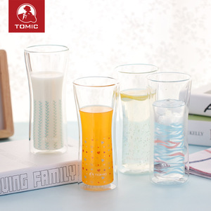 Tasse en verre à double paroi Temeco, taille fine, motif ondulé, pour la maison et le bureau - Product Image 5