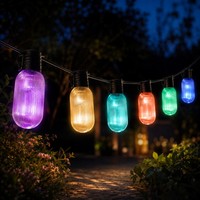 Guirnaldas de Luces LED RGBIC Comerciales para Exteriores de Restaurantes, con Cable IP65 para Patio, Cafetería, Bar y Asientos al Aire Libre