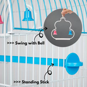 Taşınabilir küçük kuş seyahat kafesi Birdcages besleyici kutuları ile hafif küçük kuşlar başlangıç kiti ayakta kutup - Product Image 2