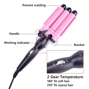 Rizador de pelo personalizado <span class=keywords><strong>3</strong></span> en 1 de calentamiento rápido, barra de rollo de huevo, rizador de cerámica de <span class=keywords><strong>3</strong></span> <span class=keywords><strong>barriles</strong></span> - Product Image 6