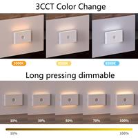 Veilleuse à capteur de mouvement rechargeable à deux côtés 3CCT Crépuscule à l'aube Montage mural magnétique Capteur intelligent pour placards Escalier