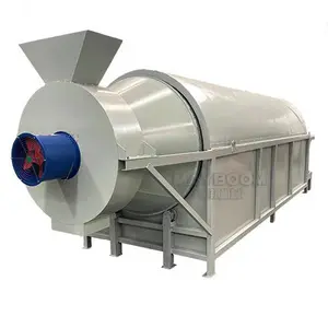 High efficiency industrial silica sand brown coal sawdust rotary drum dryer machine heating source optional