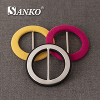 SANKO Vente en gros de boucles rondes personnalisées en alliage de zinc recouvertes de tissu, sans nickel, certifiées Oeko-TEX 100, pour la décoration de vêtements