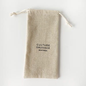 חם מכירה eco replifable כותנה אורגני בד פשתן משקפי שמש תיק פשתן עם לוגו מותאם אישית - Product Image 3