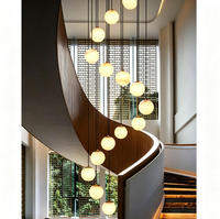 Lustre LED moderne en spirale en acrylique et acier inoxydable, réglable et à intensité variable, idéal pour villa et escalier – Vente directe usine