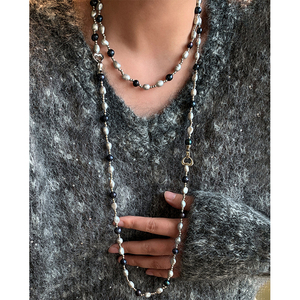 <span class=keywords><strong>Collana</strong></span> a strati multipli con <span class=keywords><strong>perle</strong></span> <span class=keywords><strong>barocche</strong></span> <span class=keywords><strong>grigie</strong></span> naturali a forma di cuore, catena per maglione, gioielli da donna all'ingrosso di alta moda - Product Image 3
