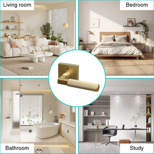 Nhà cung cấp vuông Side kéo sự riêng tư có khía sang trọng nội thất cửa xử lý Vàng <span class=keywords><strong>Door</strong></span> <span class=keywords><strong>Handle</strong></span> Lock <span class=keywords><strong>Set</strong></span> - Product Image 2