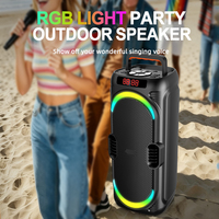 Subwoofers de 4 Pulgadas, Sistema de Sonido para DJ, Caja de Karaoke Portátil para Exteriores, Altavoz Inalámbrico BT, Canto al Aire Libre, LED RGB