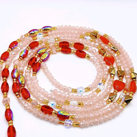 Chaîne de taille africaine en perles, chaîne de ventre en cristal de luxe, bijou de corps à nouer pour femme, pour usage quotidien