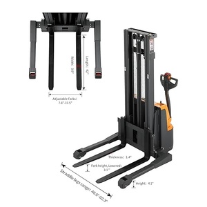 High Lift Stacker For <b>Pallets</b> Powered Walkie Stacker With 1 Ton To 3 Ton Capacity For Factory Logistics Storage - Product Image 3