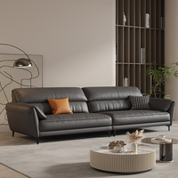 Italienische moderne minimalist ische Rindsleder Echt leder Soft Sofa Set Einfacher Luxus für kleine Wohnung für Wohnzimmer