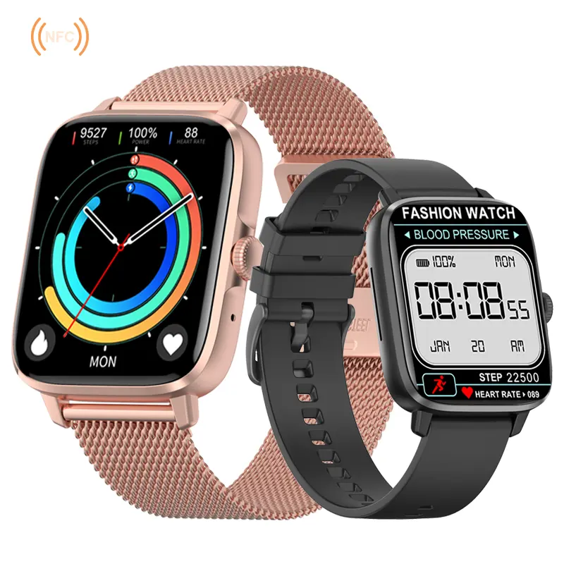 DT NO.1 Series DT102 Smartwatch NFC 1.9inch Square Screen Wireless Charging BT Call Waterproof Smart Watch Fitness Tracker