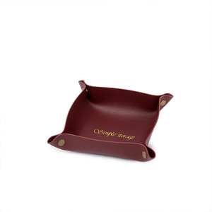 Plateau de rangement carré en cuir Simple Cargo, facile à nettoyer, organisateur de bureau, support pour bijoux, cosmétiques et accessoires - Product Image 5