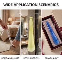 Chausse-pied conique semi-transparent en cristal de 19,5 cm (7,68 pouces) – 7 couleurs vives, léger, portable, idéal pour hôtel, voyage, cadeau, OEM