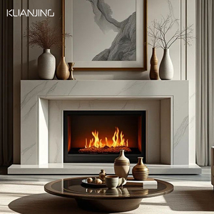 Điều khiển từ xa điện lò sưởi biệt thự nội thất tối giản TV Tủ thiên nhiên đá cẩm thạch lò sưởi - Product Image 1