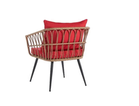 Ensemble de meubles en rotin tissé à la main, 3 pièces, bistrot moderne et minimaliste pour l'extérieur, patio, balcon, hôtel, 2 chaises et 1 table d'appoint