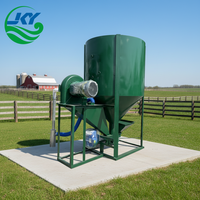 Nouveau pour la machine de broyage et de mélange verticale, capacité de 1 tonne/h, équipement de traitement des aliments pour animaux d'élevage