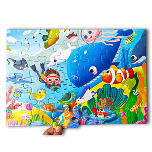 Cartón de animales personalizado 3D Puzze juegos de mesa papel Montessori aprendizaje educativo rompecabezas libro juguetes para niños niñas - Product Image 3