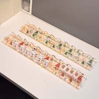 Supports de Mahjong en Acrylique Effet Rotin 20 Pouces, Bords Ondulés Creux en Forme de U, avec Poussoirs pour Jeu de Mahjong Américain