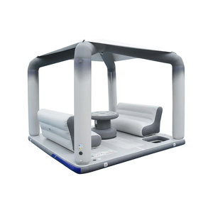 Lusso gonfiabile padiglione acquatico portatile Gazebo galleggiante con posti a sedere e ombra per feste in piscina vacanze in spiaggia tempo libero marino - Product Image 1
