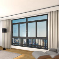 Precio de fábrica, diseño moderno, ventanas correderas para balcón, ventana corredera de aluminio de vidrio templado con mosquitera