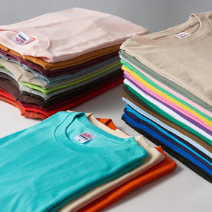 Nouveaux T-shirts d'été amples en coton épais 250G à manches courtes, couleur unie, col rond, impression de logo personnalisée - Product Image 3