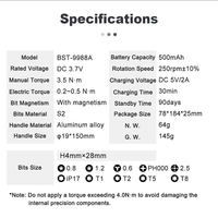Juego de Destornilladores Eléctricos 10 en 1, 5 Ajustes de Torque, Herramienta Eléctrica de Precisión, Puntas Magnéticas para Destornillador, para iPhone, Gafas, Relojes, PC