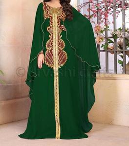 Robe brodée Zari à manches longues pour femmes musulmanes, vêtement islamique pour femmes, Kaftan, style marocain, dubaï, Abaya, Jalabiya, - Product Image 1